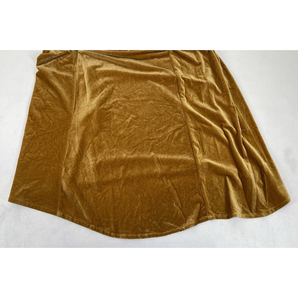 Jenny Yoo Collection Formal Long Sleeve Velvet A Line Maxi Dress Womens 4 Gold - Picture 8 of 8